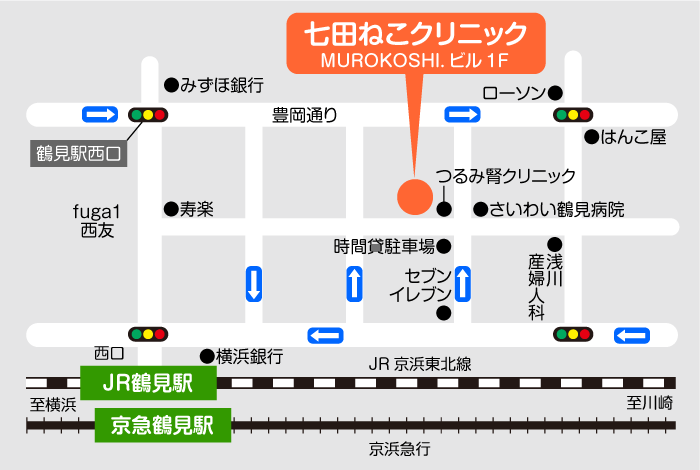 七田ねこクリニック地図